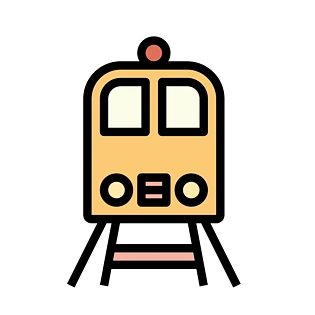 地铁电车卡通免扣素材