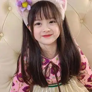 儿童假发女长发空气刘海长直发甜美可爱女童透气仿真时尚全头套式