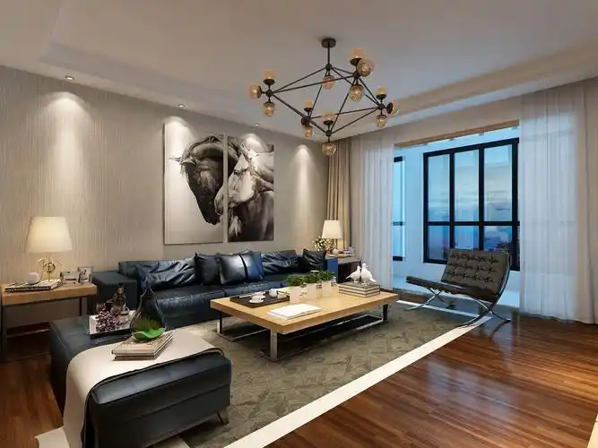 现代简约三居室装修效果图147平米14万现代简约三居室装修案例大全