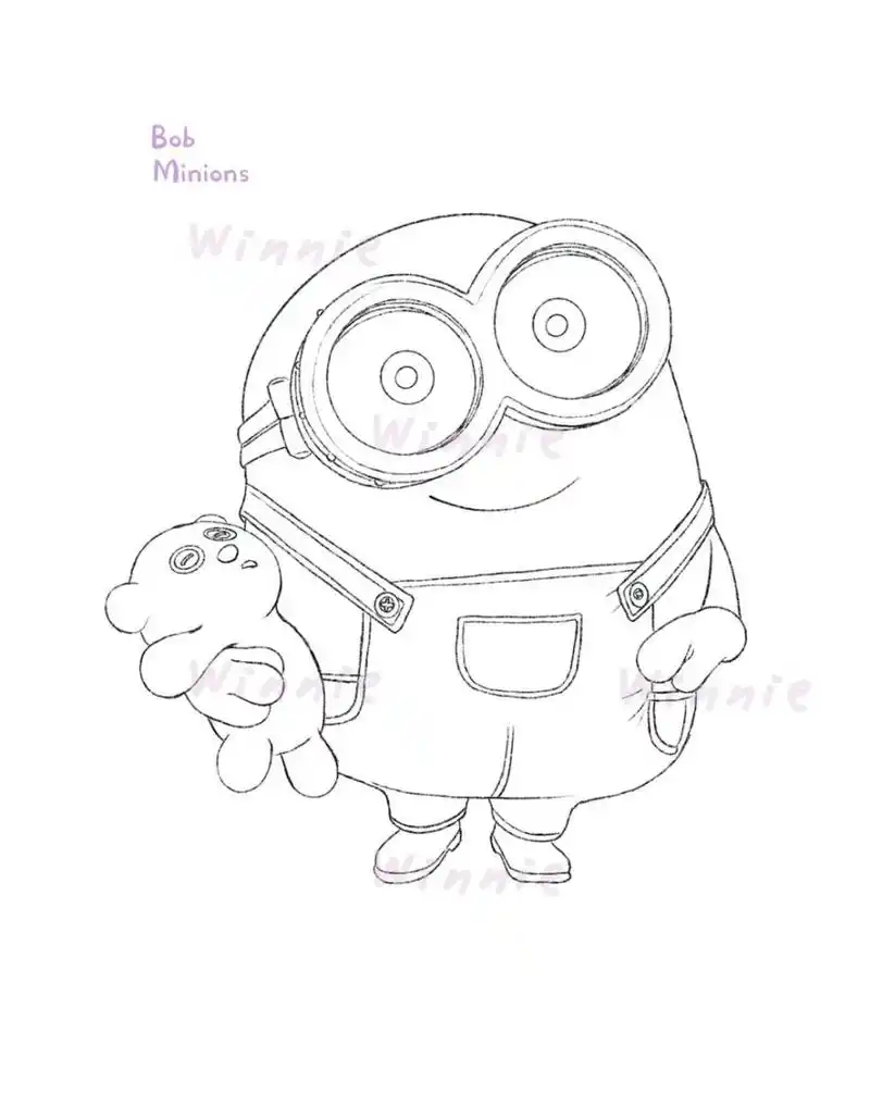 小黄人鲍勃bob/附线稿 老规矩:完整绘画过程视频在主页的另外一个笔记