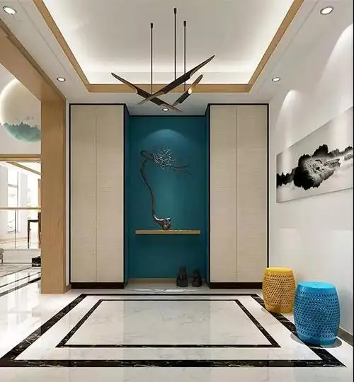 收纳归收纳,端景台独立出来可以让玄关看起来更为艺术气息
