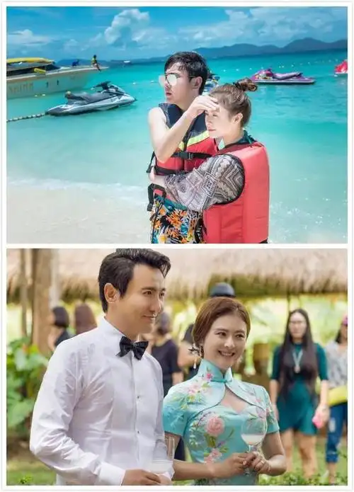 沈腾和王琦还挺有夫妻相的,脸蛋看着都圆圆的,穿的简单也很大气