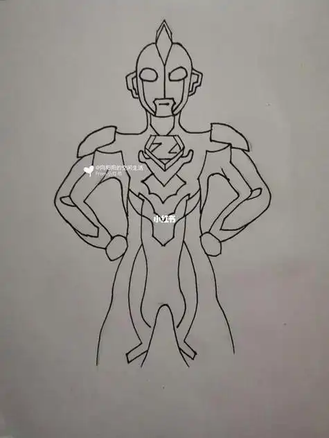 奥特曼泽塔 简笔画 步骤 后续补涂色