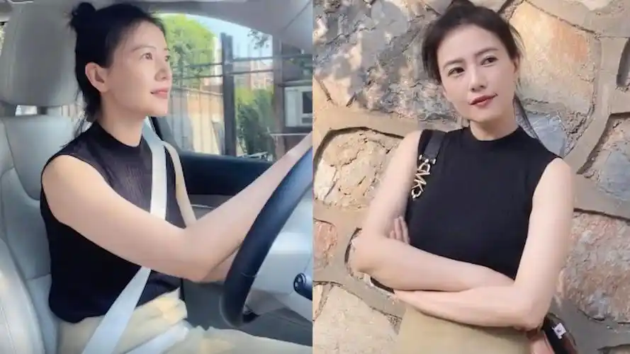 高圆圆开63万座驾回老家!生图白到发光,裙子高开叉露大长腿