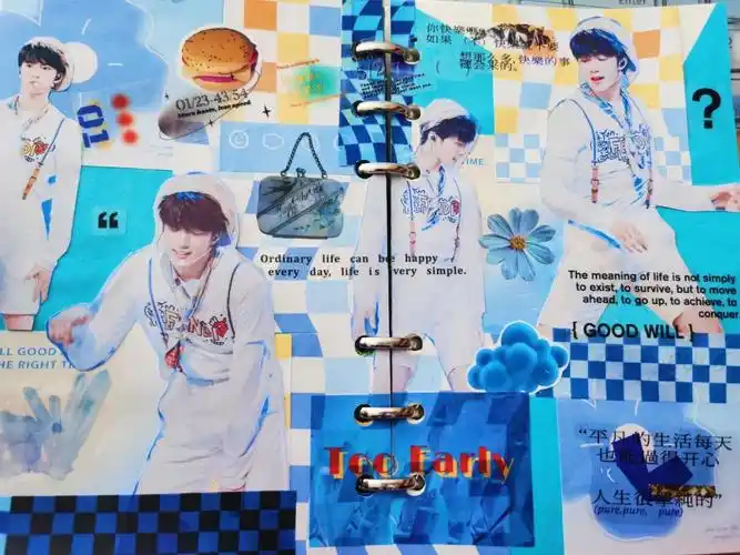 刘耀文追星拼贴手帐之蓝色小狼