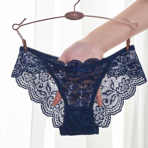 2/3条性感内裤女士蕾丝网花中低腰纯棉档舒适无痕镂空透气三角裤