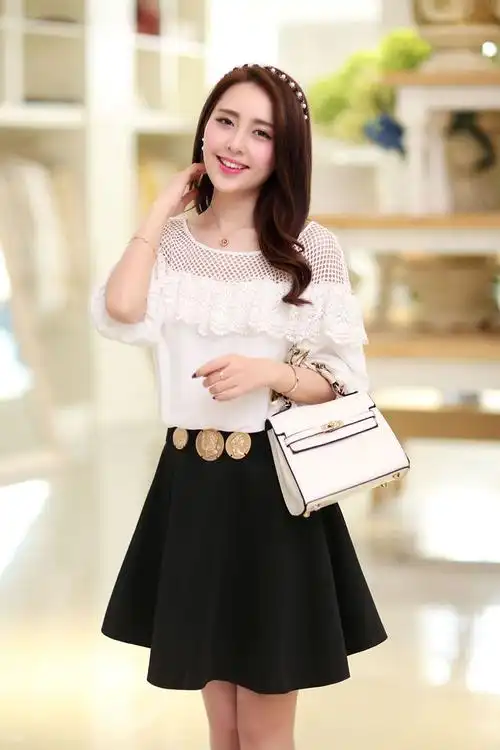 2014夏季通勤韩版短裙夏装新品新款打底雪纺连衣裙