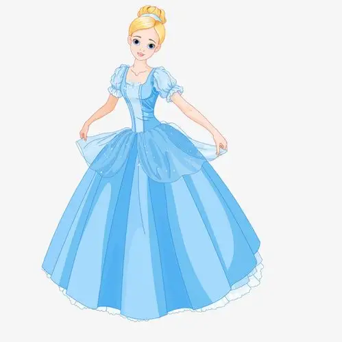 长裙美女卡通公主矢量图下载