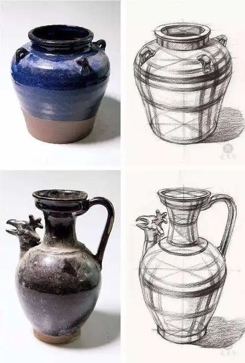 学生之前画单个静物或者很久没练习的,就先选择单个静物来练习.