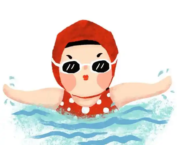 小家伙在学自由泳课,我在旁边看课自己练习自由泳真是累趴了今天 - 抖