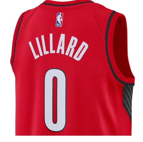 nba-nike 波特兰开拓者队 利拉德 se sw 男子球衣 cv9492 红/黑色 l