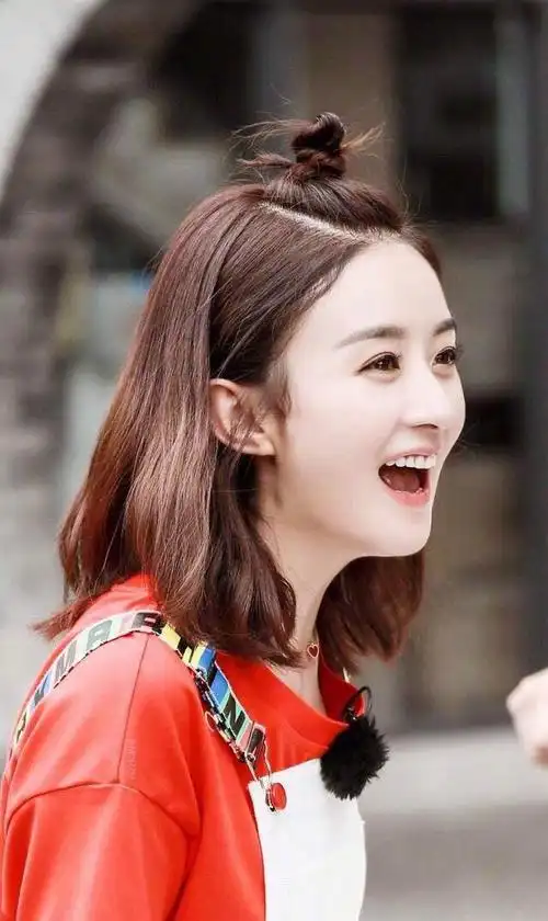 短发赵丽颖果然颜值高什么发型都能驾驭