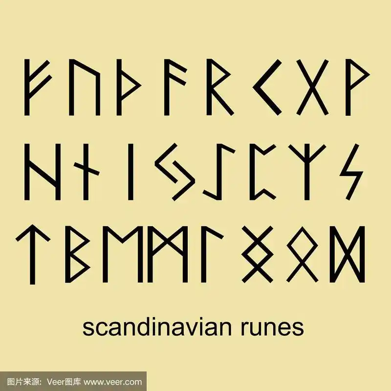 北欧符文设置是一个传统的神秘主义矢量插图
