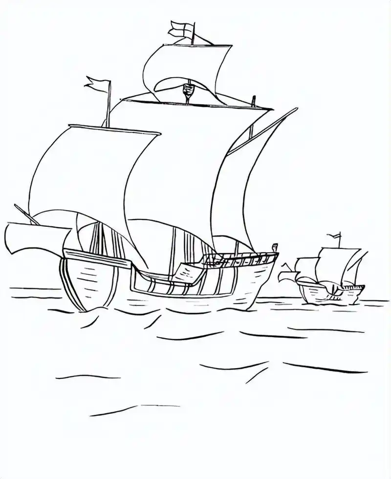 海中帆船的铅笔画(50张)