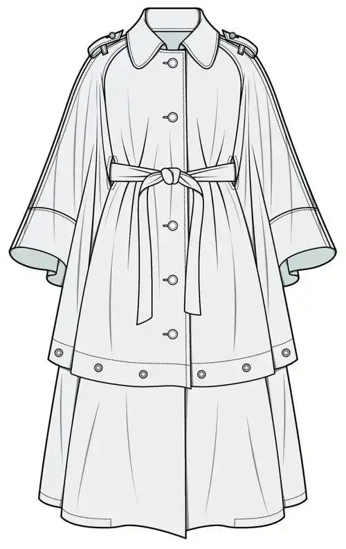 风衣款式图素材合集_处理_侵权_星标