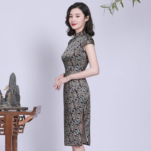 钱塘佳人2020真丝旗袍中长改良复古民国国老上海旗袍