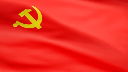 4k红色党旗旗子飘动视频素材-无缝循环_3840x2160_高清视频素材下载(