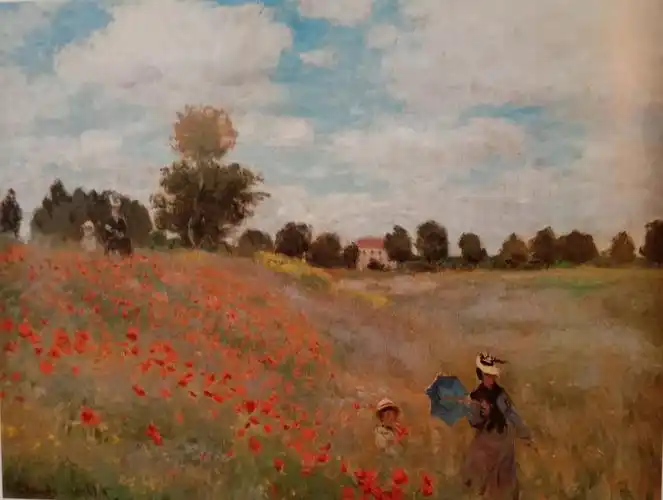 莫奈名画亚嘉杜的罂粟花田