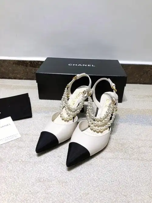 chanel珍珠高跟鞋