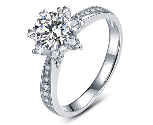 18k白金经典爆款钻戒款式 gia裸钻30分50分1-3克拉 女戒私人定制