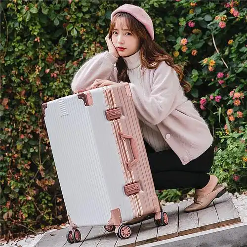拉杆箱ins网红20行李箱女韩版24寸旅行箱万向轮男铝框密码皮箱潮