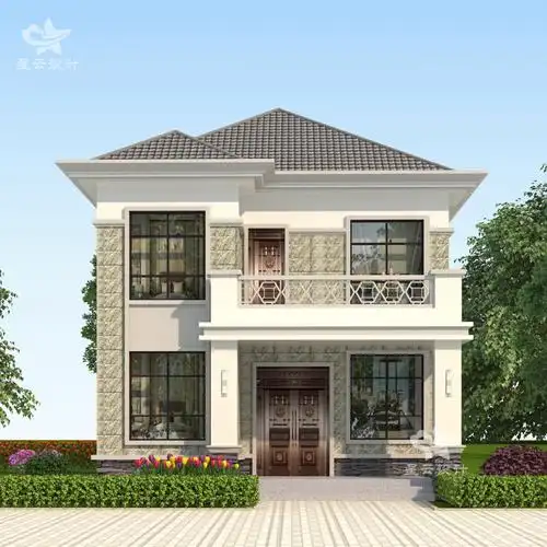 农村自建房二层别墅设计施工图纸新中式两层小洋楼两间小户型经济