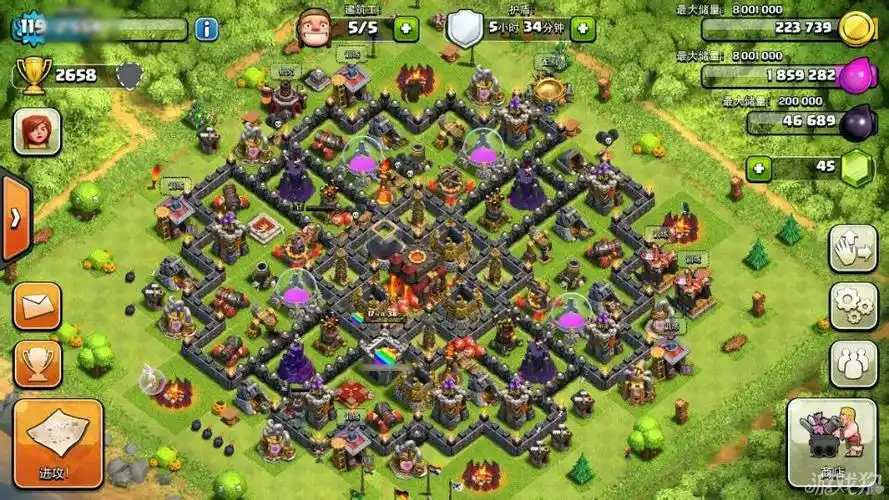 部落战争10本后期阵型紧凑对称型1