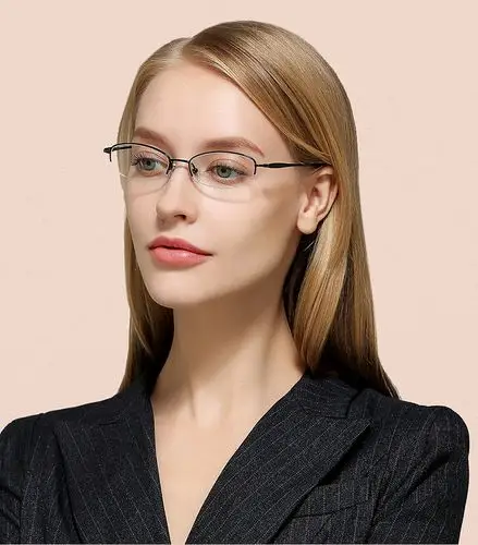 亿超超轻近视眼镜框女款 商务纯钛眼镜框半框 配眼镜眼睛1106.