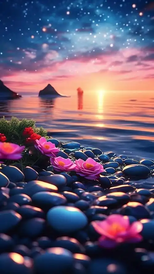 月色洒满沙滩,你的手机桌面也该拥有一片"夜光海滩"