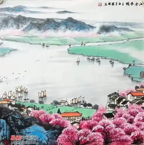 中美协画家陈胜杰诗意江南山水画赏析:一生痴绝处,一梦到江南