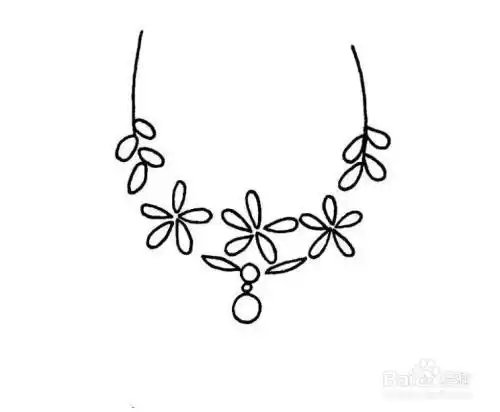 公主宝石项链简笔画
