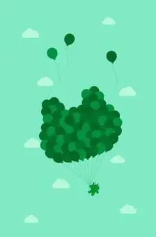 绿色系ins少女心壁纸简笔画小人