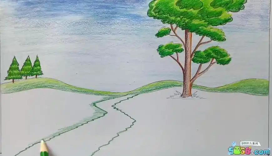 教小朋友画一幅风景画 美丽的风景画步骤教程