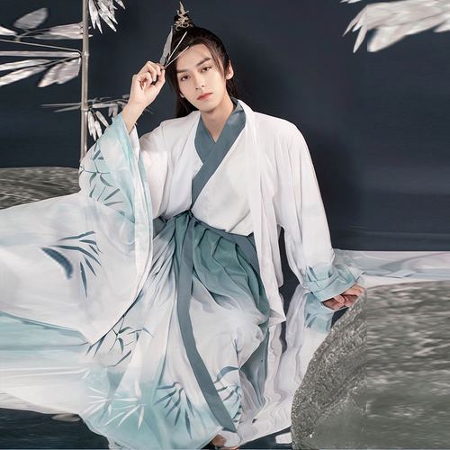 孤鲤汉服男套装学生古装公子男生飘逸中国风男士仙气正版原创情侣