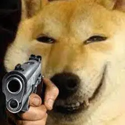 表情包神烦柴犬拿枪表情包