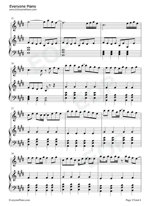 少年-弹唱版五线谱预览3