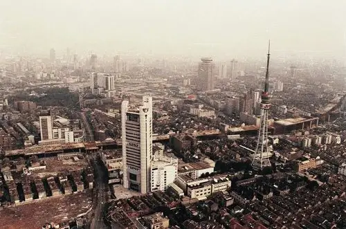 珍贵的上海90年代城市建设航拍照片记载变迁撬动回忆催人奋进