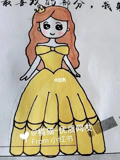 立体幼儿简笔画小公主