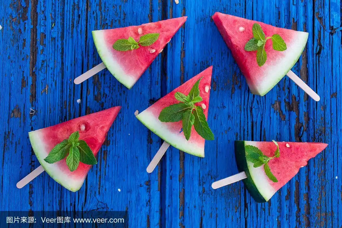 夏天,水果,蓝色,西瓜,木制