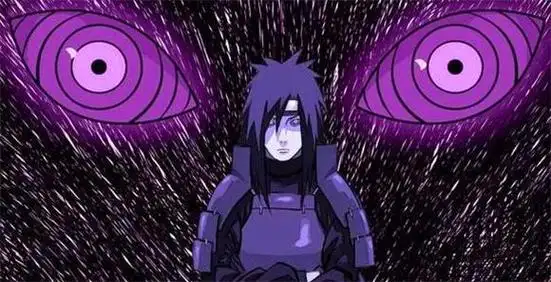 紫色的轮回眼出现的比较早,莫种意义上,初次登场在佩恩六道和自来也的