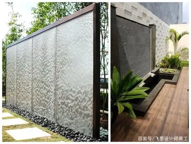 后悔在院里挖鱼池了,真不如设计一面水景墙,潺潺流水,意境满满