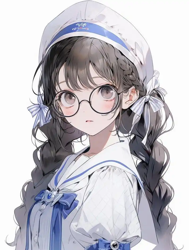 高颜值的可爱眼镜娘[并不简单]#二次元