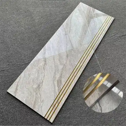 灰色大理石楼梯踏步楼梯地板砖全瓷12米台阶砖