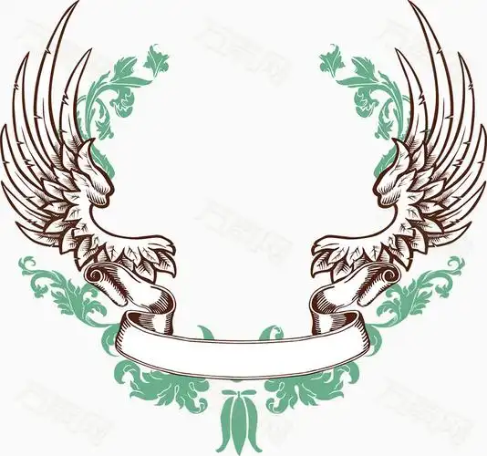万素网 免抠元素 边框纹理 欧式翅膀边框矢量图 图片素材详细参数