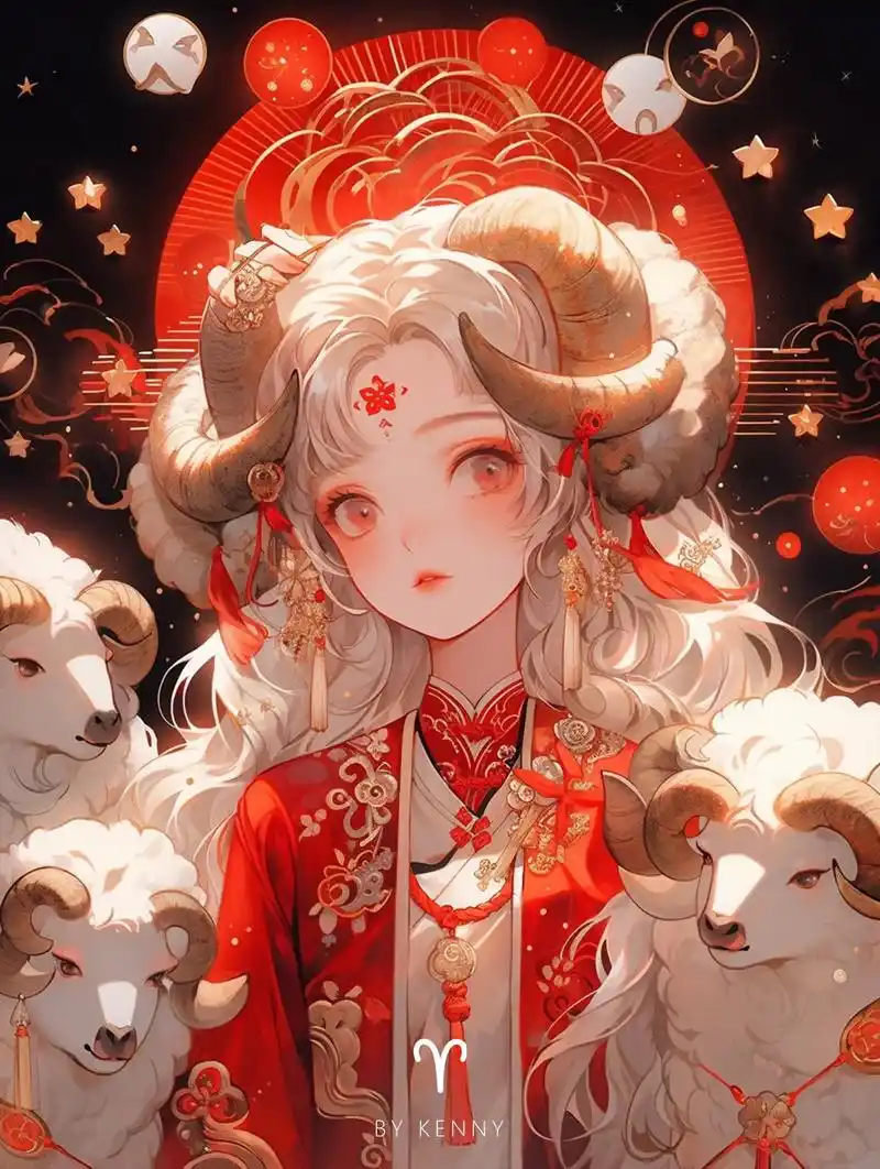 【mj系列】 十二星神 白羊座7415.#二次元 #原创 #ai - 抖音