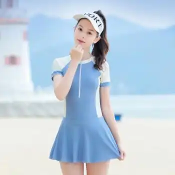 运动户外>游泳用品>女士泳衣>铭汇通>铭汇通儿童游泳衣中大童女童连体