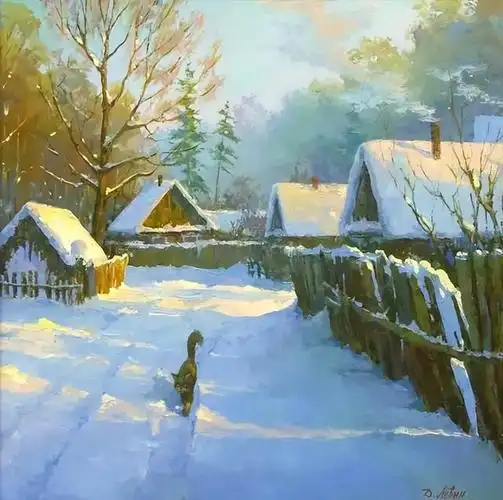 阳光明媚的乡村|俄罗斯艺术家德米特里·莱文风景油画