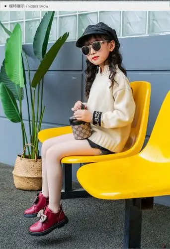 女童靴子2020新款秋冬季加绒公主皮鞋小女孩英伦短靴儿童真皮单靴