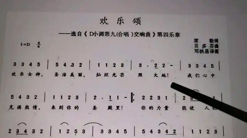 学唱歌曲《欢乐颂》简谱,简单易学,音乐,音乐周边,好看视频