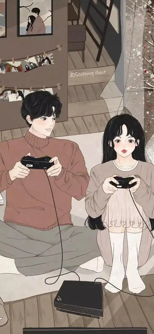 秀恩爱情侣手机壁纸图片想牵着你的手给各位来宾敬酒